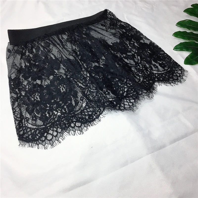 Women's Sexy Transparent Lace Mesh Mini Skirt