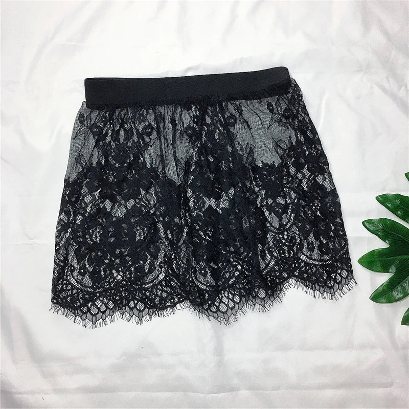 Women's Sexy Transparent Lace Mesh Mini Skirt