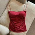 Women's Fitted Camisole Sleeveless Tank Top - Korean Style