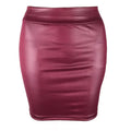 Women's High-Waist Bodycon Mini Skirt – PU Leather