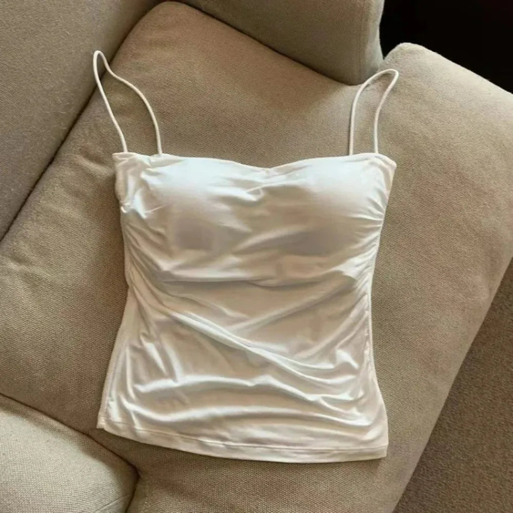 Women's Fitted Camisole Sleeveless Tank Top - Korean Style