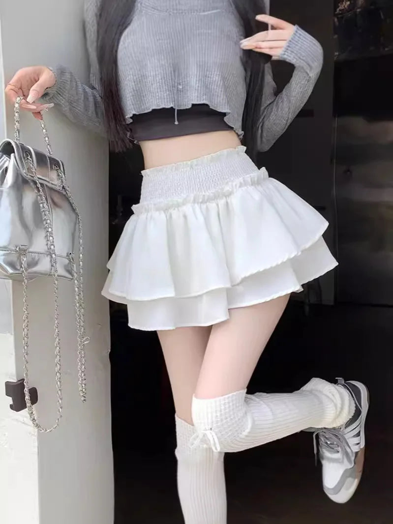 Balletcore Ruffle Mini Skirt – Y2K Korean Sweet Style
