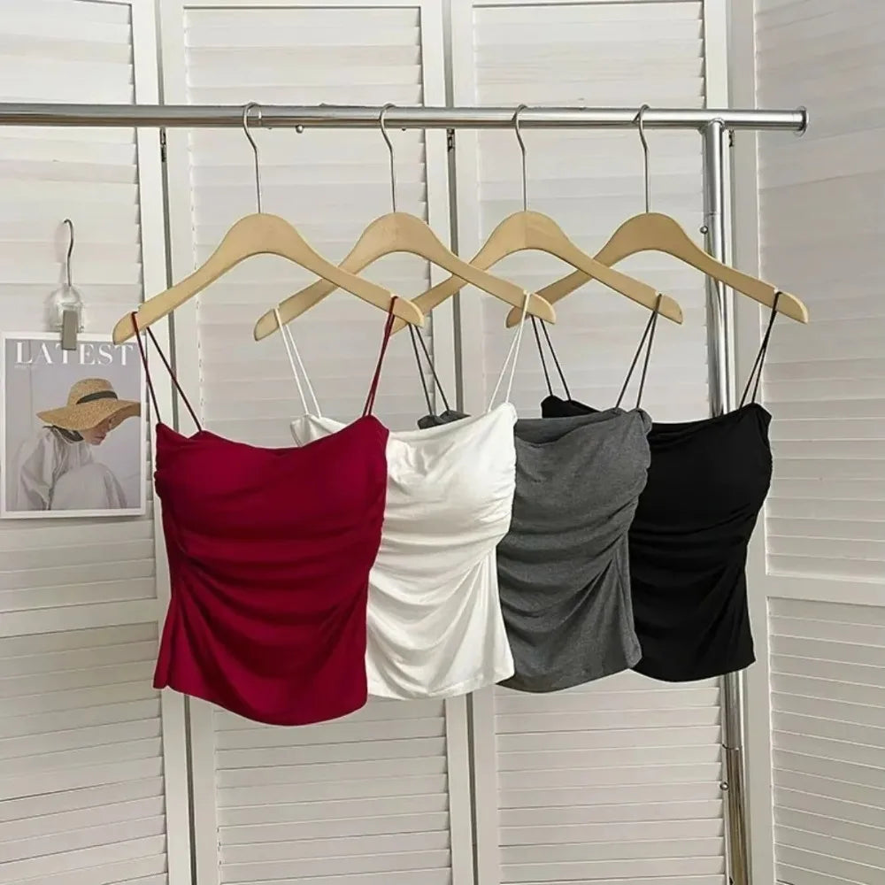 Women's Fitted Camisole Sleeveless Tank Top - Korean Style