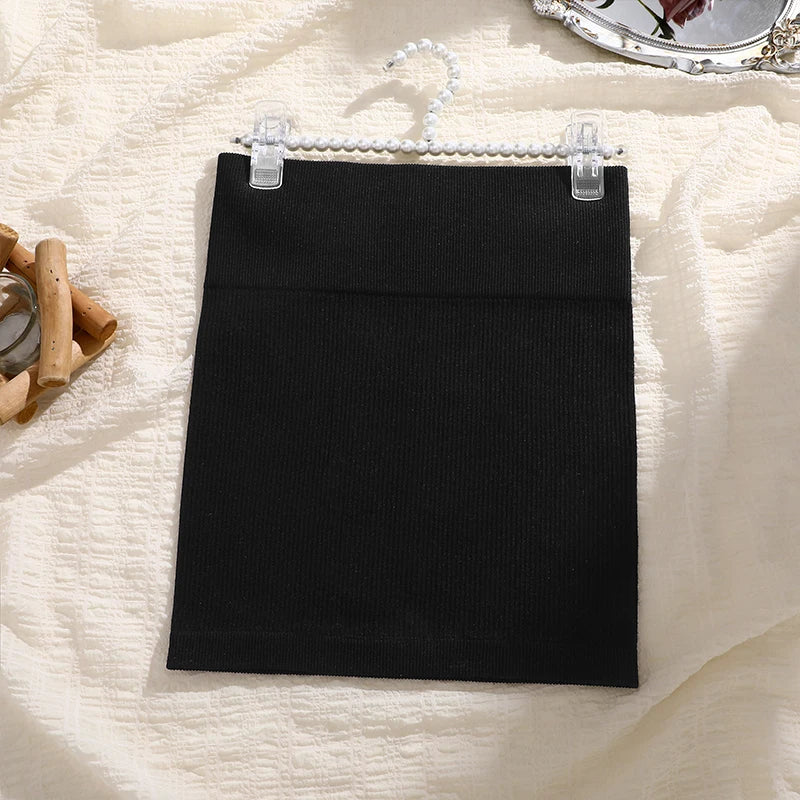 High Waist Black Knitted Mini Skirt – Work Wear