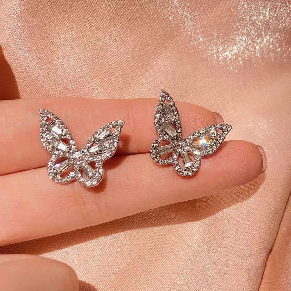 Shiny White Crystal Tassel Earrings for Women Personality Fashion Summer Accessories Party Jewelry Birthday Anniversary Gifts
