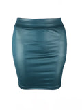 Matte PU Leather Mini Skirt – High Waist Korean Streetwear