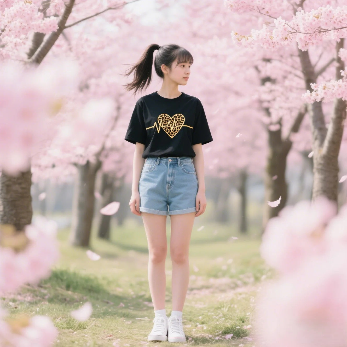 Women's Leopard Print Short Sleeve T-Shirt - Summer
