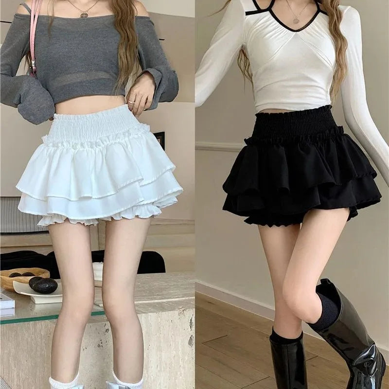 Balletcore Ruffle Mini Skirt – Y2K Korean Sweet Style