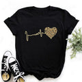 Women's Leopard Print Short Sleeve T-Shirt - Summer
