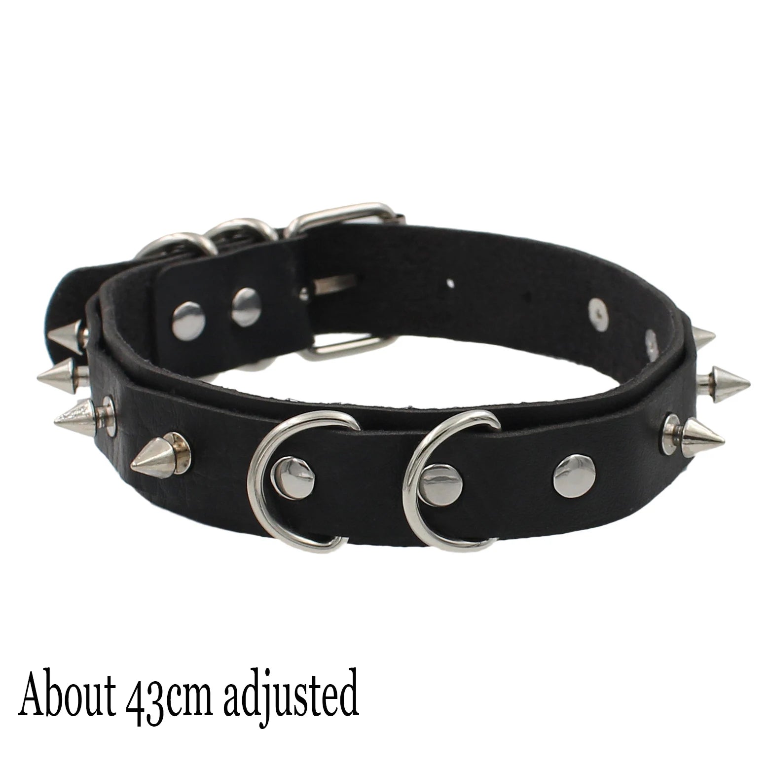 Black PU Leather Punk Choker Collar Necklace with Rivets Gothic Femme Jewelry for Party Club Sexy Goth Pendientes