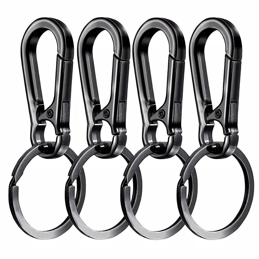 4Pcs Carabiner Clip Keychain Metal Carabiner Shape Key Ring Keyring Key Holder Clips Hook Holder Organizer for Car Keys Finder