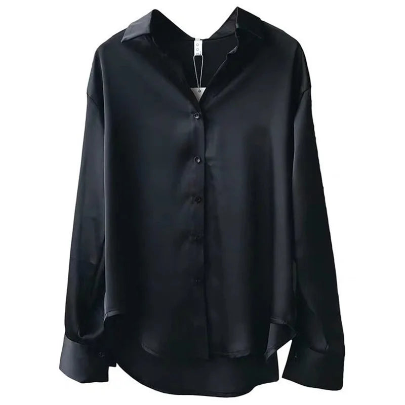 Women's Casual Long Sleeve Turn-Down Collar Blouse