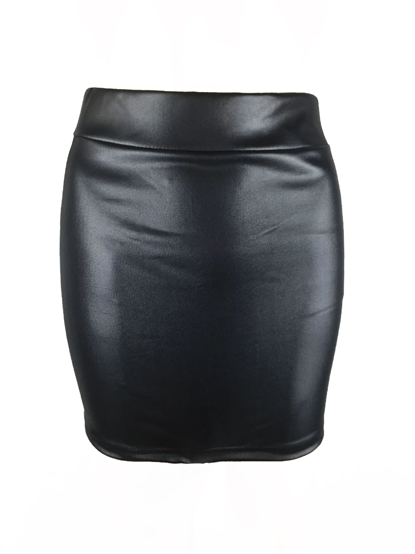 Women's High-Waist Bodycon Mini Skirt – PU Leather