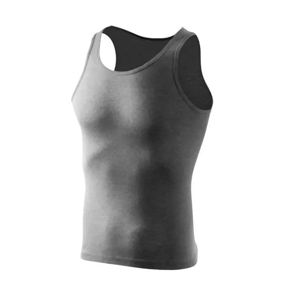 2026 NEW Four Seasons Men Pure Vest Youth Fit Sports Fitness Middle-aged Casual Sleeveless Top
