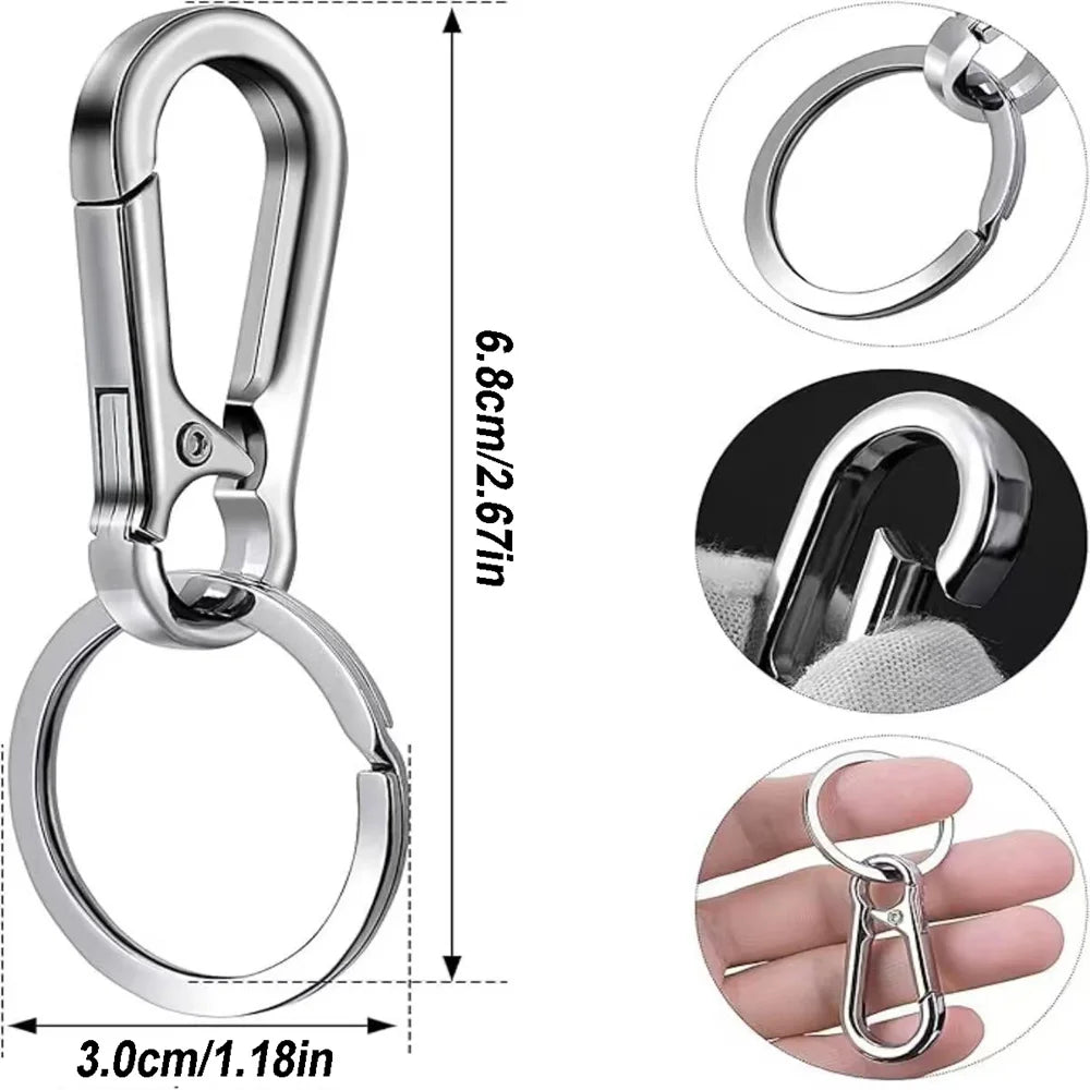 4Pcs Carabiner Clip Keychain Metal Carabiner Shape Key Ring Keyring Key Holder Clips Hook Holder Organizer for Car Keys Finder