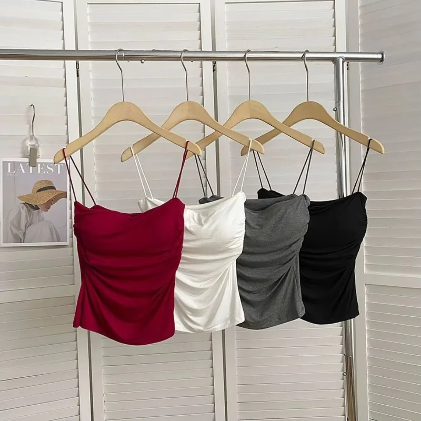 Women's Halter Tank Top with Built-In Bra - Korean Style